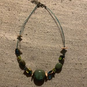 Necklace green stones